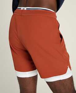 กางเกงขาสั้นผ้าย้อมสีพื้นสำหรับผู้ชายกางเกงขาสั้นเล่นเทนนิสสำหรับใส่วิ่งและเล่นกีฬากางเกงลำลองแบบปรับแต่งได้กางเกงขาสั้นเล่นเทนนิสสำหรับใส่ฤดูร้อน100% โพลีเอสเตอร์สำหรับใส่วิ่งและเล่นกีฬา - Product Image 2