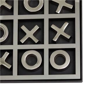 กระดานโอเอกซ์ไม้สีดำกับคลาสสิก X's และ O ในสีขาวคณะกรรมการมีช่องที่จะถือแต่ละชิ้นในสถานที่2025 - Product Image 4