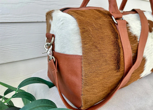 Bolsa de lona de cuero genuino con ruedas de lujo Durable Travel Sports Gym Overnight Weekender Duffel Bag - Product Image 5