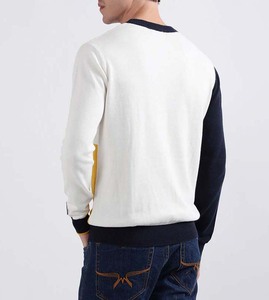 Bloc couleur col rond coton hommes chandails à manches longues prix pas cher pull hiver respirant nouveau Design de mode hommes pull - Product Image 3