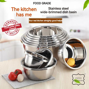 Ensemble de bols à mélanger durables en acier inoxydable pour la maison bols à salade en métal argenté vaisselle durable avec technique de polissage - Product Image 2