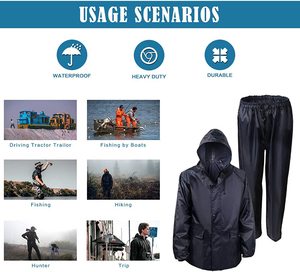 Combinaison de pluie imperméable pour homme avec 2 pièces Vêtement de pluie léger Combinaison de pluie pour la pêche et le camping à vendre - Product Image 3