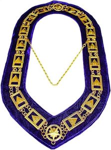 Bijou de collier maçonnique brodé personnalisé avec fixation durable au crochet en métal et chaîne - Product Image 3