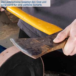 Amoladora de Banco Húmeda de 250 mm con Piedra de Afilar de Corindón de 200 W, Rueda de Pulido Universal de Cuero y Medidor de Ángulo, Herramientas de Bricolaje para Taller - Product Image 3