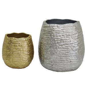 Jarrón de metal de aluminio plateado niquelado hecho a mano para decoración de hogar y oficina estilo de diseño costero para arreglos florales - Product Image 4