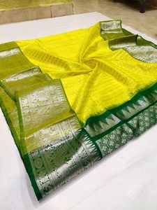 Hermoso diseñador Pallu Jacquard Work Saree Último diseño con una rica tela de seda para adultos - Product Image 5