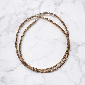 สร้อยคอควอทซ์สีควันประณีต2มม. 3ม. ลูกปัดเหลี่ยมเพชรพลอยธรรมชาติ925เงินทำมือเครื่องประดับสำหรับผู้หญิงอินเดีย - Product Image 5