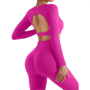 Ensemble de yoga léger de qualité supérieure pour femmes impression de logo personnalisé vêtements de fitness et de gymnastique matériel spandex ensembles de yoga pour femmes - Product Image 5