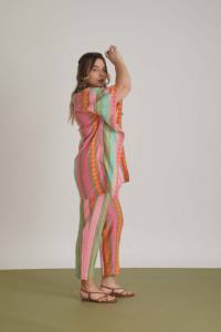 Breezy and Chic 2 pièces ensemble robe avec des détails de tissage élégants tissu léger et respirant pour un confort ultime et ample - Product Image 3