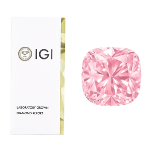IGI Certified 10 ct Fancy Vivid <b>Pink</b> Lab Diamond | VVS Diamond for Solitaire Engagement Wedding Ring | Pear, Cushion, Emerald - Product Image 1