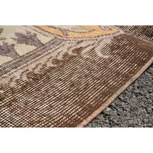 Alfombra turca vintage de área grande de 5,9x9,7 pies, material de lana beige marrón clásico, retales de látex para pasillo, alfombra rectangular para cabecera - Product Image 5