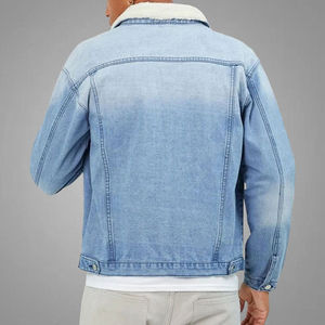 Nueva llegada de la chaqueta de mezclilla de moda para los hombres de invierno cálido estilo de bolsillo rasgado de talla grande con botones delanteros Jeans chaqueta de moda desgaste - Product Image 6