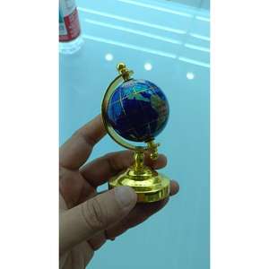 Corporate And Business Gift Idea Accent <b>Globe</b> Model Rotatable Chinese <b>Globe</b> Stand Golden Plated Small Size <b>Globe</b> Made In India - Product Image 2