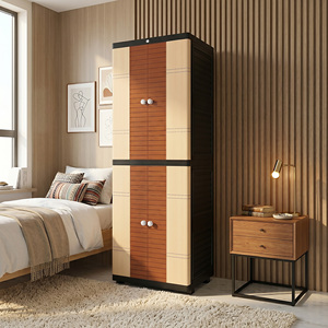 Portable <b>Mini</b> Plastic <b>Wardrobe</b> Cabinet Long Door Lightweight Eco-Friendly Durable Large Capacity Bathroom Clothing Storage - Product Image 2