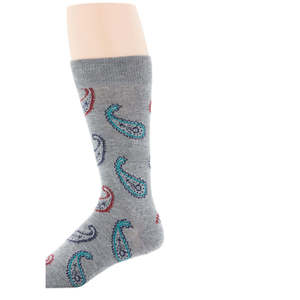 Calzini da Uomo Perry Ellis con Motivo Paisley, Grigio, Taglia Regolare, Stile Quotidiano, Tecnica di Stampa Digitale, Fondo in Spandex e Poliestere - Product Image 3