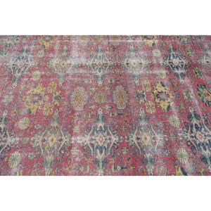Vintage Turkish Rug 7.2x9.5 ft, <b>Red</b> Camouflage <b>Wool</b> Rug - Product Image 4