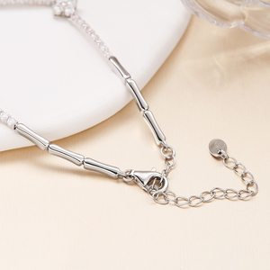 In Stock GRA <b>Iced</b> <b>Out</b> Moissanite Four Leaf Clover Bracelet 925 Sterling Silver Adjustable Bamboo Tennis <b>Chain</b> Women Jewelry - Product Image 4