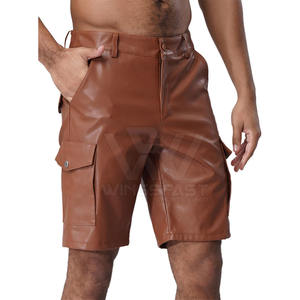 กางเกงขาสั้นหนังสำหรับผู้ชายกางเกงขาสั้นระบายอากาศได้ดีดีไซน์ใหม่จากปากีสถาน - Product Image 4