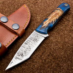 Customizable Nordic Forge Damascus Steel Fixed Blade Hunting Camping <b>Knife</b> OEM 8 Inch Pine Cone Resin Handle Scout Carry <b>Sheath</b> - Product Image 1
