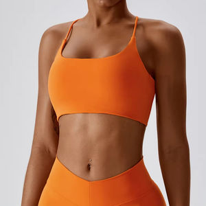 OEM mujeres cómodo espalda descubierta Crop Sujetador deportivo de secado rápido transpirable de algodón Sexy sin costuras Yoga gimnasio correr Venta caliente XL tamaño - Product Image 3