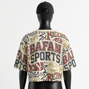 Camiseta corta para mujer de algodón jersey de alta calidad, tacto suave, con estampado gráfico y logotipo personalizado. Camiseta corta de algodón para mujer. - Product Image 3