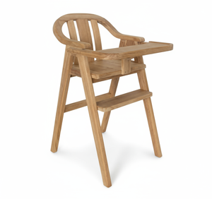 Chaise haute pour bébé en teck de qualité supérieure 3 en 1 Chaise d'alimentation réglable avec ceinture de sécurité - Product Image 4