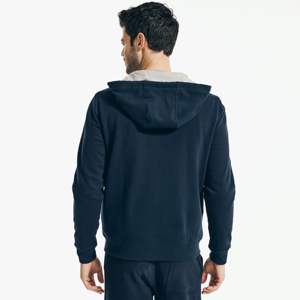 Sweat à capuche zippé élégant pour homme, en tissu polaire léger et doux, avec impression en relief, anti-rétrécissement, idéal pour le quotidien et les couches multiples par temps frais - Product Image 3