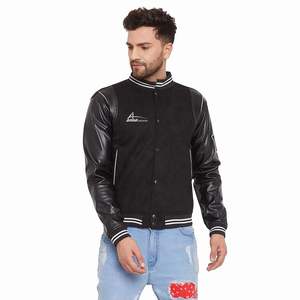 Vestes varity à manches en cuir originales de couleur noire, vêtements décontractés pour hommes, vêtements d'hiver - Product Image 1