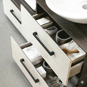 Tiradores de Gabinete Rectangulares Modernos de Aleación de Zinc Negro Mate, Tiradores de Cajón Contemporáneos Minimalistas para Cocina, Armario, Baño - Product Image 6