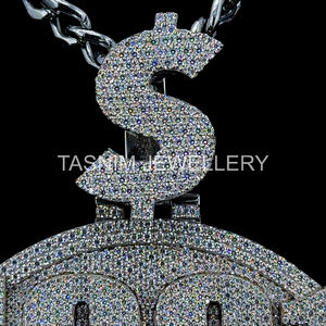 Colgante de Letra NEGROLE de Hip Hop Cristiano de la Mejor Calidad, 1991, Cierre Personalizado, Plata de Ley 925, Moissanita VVS con Certificado GIA, 10K - Product Image 5