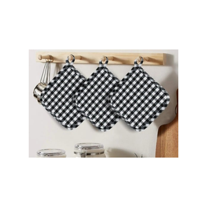 Empuñaduras de cocina acolchadas bordadas de algodón 100% de lujo con certificación ecológica resistente al calor OEM ODM logotipo personalizado hecho en La India soporte para ollas - Product Image 5