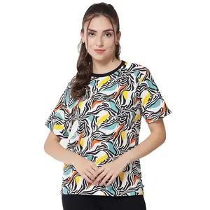 Camisetas femininas estampadas tigre de alta qualidade, camisetas casuais personalizadas, novo estilo, 2024, novidade