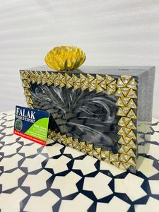 Bolso de mano de resina para mujer hecho a mano de moda al por mayor, bolso de mano de lujo con piedra de ágata Natural, borlas, diamantes, abalorios, bordado de perlas - Product Image 3