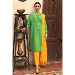 Conjunto Casual de Camisa y Pantalón Teñidos con Hilo WGK-YDS-DE-3316 para Primavera/Verano, Diseño sin Cuello - Product Image 2