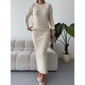 Skirt Sweater <b>Knit</b> <b>Set</b> 1558 - Bone - Product Image 1