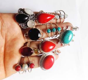 Anillo de gemas multicolores naturales de plata de ley hecho a mano, conjunto de bisel de forma ovalada de 10X12mm para conjunto de joyería de moda y regalo de aniversario - Product Image 2