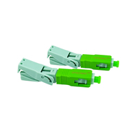 Connecteur optique rapide à assemblage sur site SC APC SC UPC monomode vert bleu, connecteur rapide à fibre optique