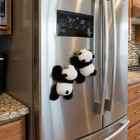Ours Panda fait main en tissu super doux, peluche à coudre, animal mignon et créatif, aimant de réfrigérateur, autocollant, Saint-Valentin
