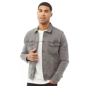 Veste bomber en denim vintage à double fermeture éclair, 100% coton, lavage à la pierre, de haute qualité, personnalisée, OEM, pour hommes - Product Image 1