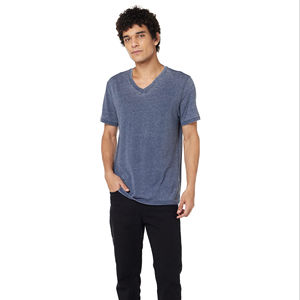 Camisetas de cuello en V para hombre con diseño personalizado, marca privada, 100% algodón, camisetas con impresión de logotipo personalizado - Product Image 1