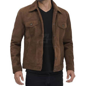 Stylish Men <b>Suede</b> <b>Jacket</b> Lightweight Breathable Custom Design Ideal For Casual Outings Winter <b>Jacket</b> - Product Image 4