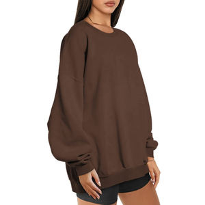 Femmes automne mode tenues vêtements polaire col rond pull chandails surdimensionnés sweats à capuche - Product Image 5