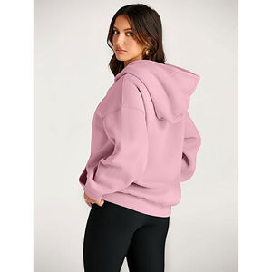 Women's <b>Vintage</b> <b>Oversized</b> Hoodie Long Sleeve Fleece <b>Sweatshirt</b> with Embroidered Techniques Stand Collar Winter Outfits - Product Image 4