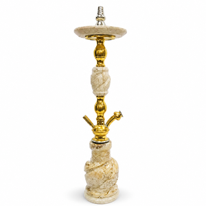 Farida - Cachimba de Lujo con Base de Mármol Egipcio, Bandeja de Mármol Pesado y Elegante Base de Latón - Product Image 1