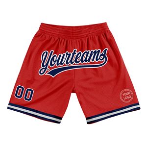 Industrie Direct Engro Sportswear Basketball <b>Shorts</b> Custom <b>Red</b> Navy-White Authentic Throwback Basketball <b>Shorts</b> - Product Image 1