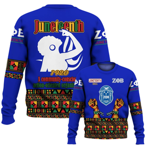 Sweat-shirt à col rond Zeta Phi Beta Sorority Bleu 1920 Lettre grecque Vêtements pour femmes Pull en molleton brodé - Product Image 6