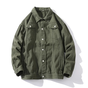 Veste en jean Nouvelle collection Hiver Homme Couleur unie Coton Casual Streetwear Hip Hop Col montant Jean délavé Vêtement d'extérieur OEM - Product Image 4