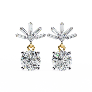 Boucles d'oreilles uniques en or 18 carats avec diamant de laboratoire, boucles d'oreilles de qualité supérieure - Product Image 3