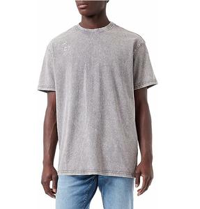 Venta al por mayor ácido lavado camiseta ropa de calle Hip Hop piedra camisetas con logotipo personalizar Vintage hombres camisetas - Product Image 1