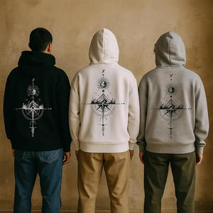 Sweats à capuche épais 100% coton pour hommes 500gsm sweats à capuche surdimensionnés avec impression personnalisée logo sweats à capuche pour hommes - Product Image 3